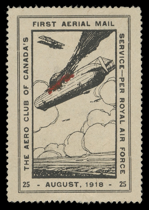 CANADA - 13 SEMI-OFFICIAL AIRMAILS  CLP2g,Aero Club of Canada with numerals of value, a choice well  centered example of this notoriously fragile stamp on rough, off-white paper, full  original gum relatively lightly hinged, VF
