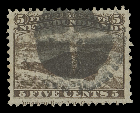NEWFOUNDLAND -  2 CENTS  25,A superb used single, very well centered within large margins, ideally capturing large portion of ABNC imprint at foot and centrally struck St. John