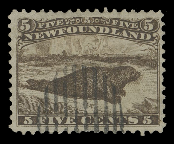 NEWFOUNDLAND -  2 CENTS  25,A selected used example, well centered and sound with neat barred cancellation. An elusive stamp to find with such traits, VF+ (Unitrade 25)