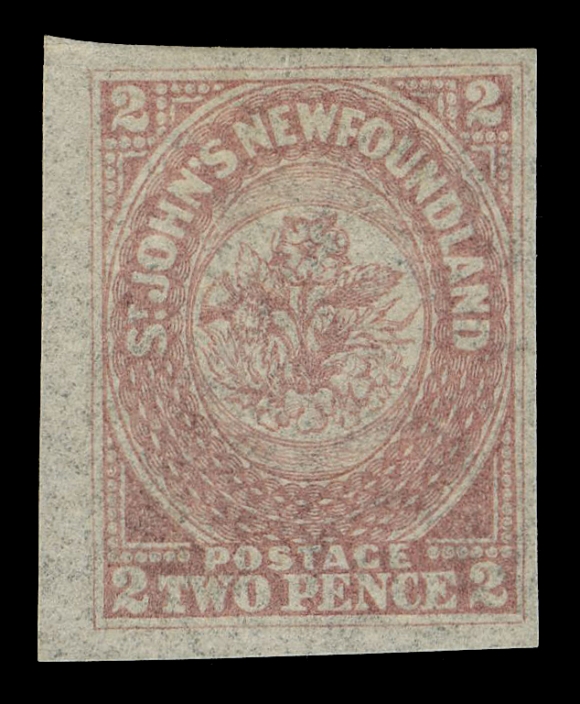 NEWFOUNDLAND -  1 PENCE  17i,A difficult mint single with ample to very large margins, showing nearly complete papermaker