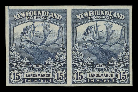 NEWFOUNDLAND -  4 1897-1947 ISSUES  115a-126a,A choice, complete set of twelve well margined imperforate pairs, 4c with couple usual light wrinkles and 24c with light crease, overall a lovely set of these sought-after imperforates, VF