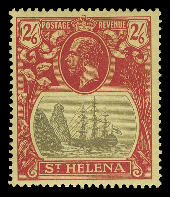 ST. HELENA  90 variety,An exceptionally fresh mint single with rich colours, showing the "Cleft Rock" variety, full original gum, VF VLH (SG 109c £425)