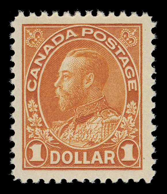 CANADA -  8 KING GEORGE V  122b,An exceptional mint example, extremely well centered and displaying the characteristic deep colour and bold impression associated with this first printing, full unblemished original gum, never hinged. A challenging stamp to find in such premium quality. A wonderful stamp for the collector seeking difficult, highly select stamps, XF NH; 2023 PSE cert. Graded XF 90 Mint OGnh