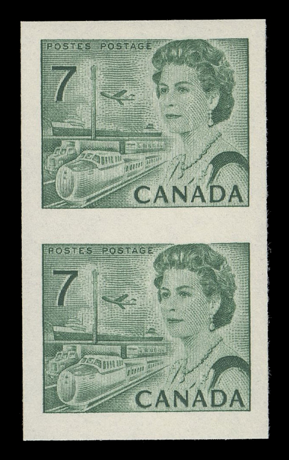 CANADA - 10 QUEEN ELIZABETH II  549a,Imperforate coil pair in immaculate condition, large margined and unusually choice, XF NH