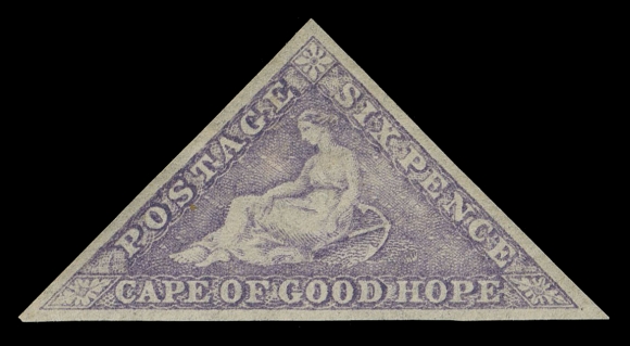 CAPE OF GOOD HOPE  14,A fresh mint single with full dull white original gum, relatively lightly hinged, backstamped Roumet; a nice stamp, VF LH (SG 20 £450)