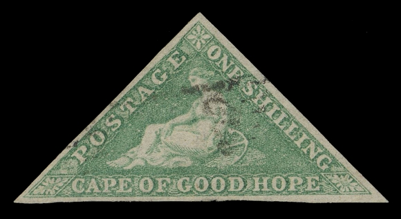 CAPE OF GOOD HOPE  15,An attractive full margined used example with light unobtrusive triangular grid cancel, a difficult stamp to find, VF (SG 21 £750)