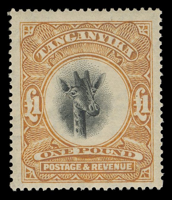 TANGANYIKA  28,A selected mint single with deep colours, multiple Script CA watermark in upright position, VF OG (SG 88a £450)