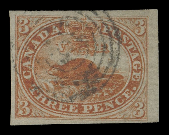 CANADA -  2 PENCE  4iv,A selected used example with ample to very large margins, light concentric rings cancel; considerably nicer than normally encountered, VF