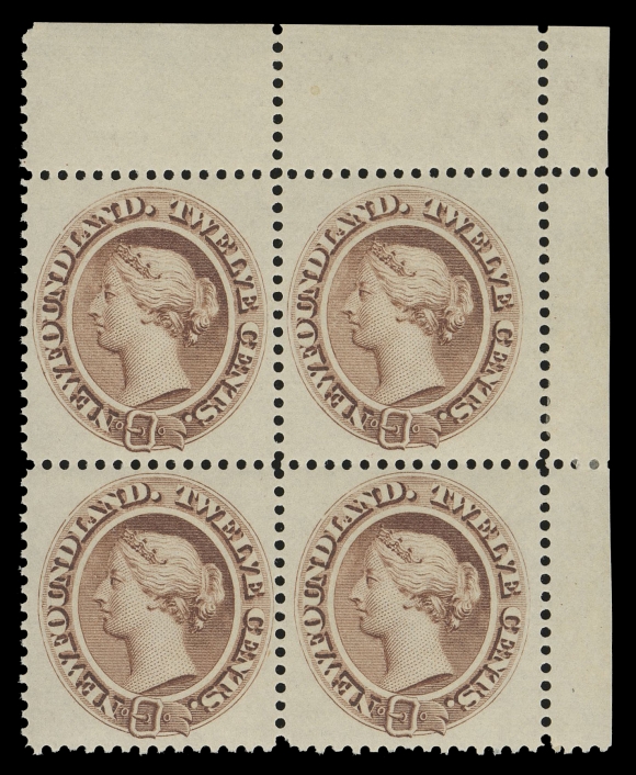 NEWFOUNDLAND -  2 CENTS  29,A quite well centered mint corner margin block, lightly hinged on top right stamp, the other three stamps with pristine NH original gum, VF