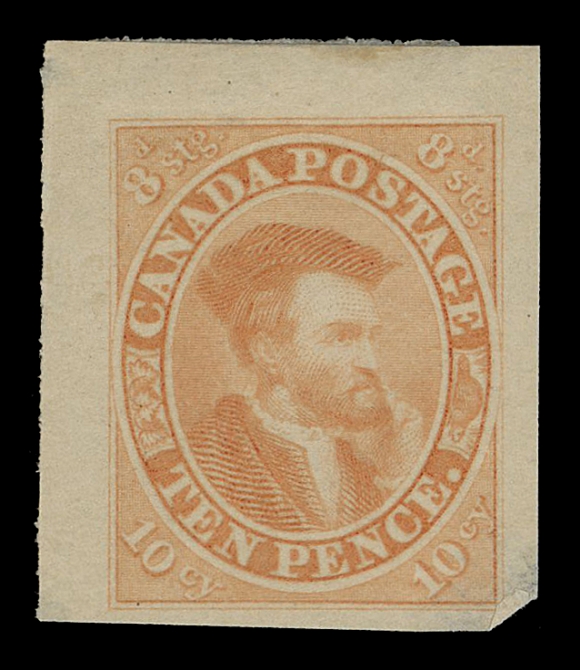 TEN PENCE AND SEVENTEEN CENTS 7,American Bank Note Company Trade Sample Proofs - a phenomenal display of forty-nine different colours ranging from bright yellow to black, printed on several different paper types; about two-thirds are completely sound, others with usual thin (some very minor). Formed over many years on a one-by-one basis and displaying a high percentage of existing shade and paper combinations. A beautiful lot, one of the highlight of the collection pertaining to the Cartier stamp, VF-XF