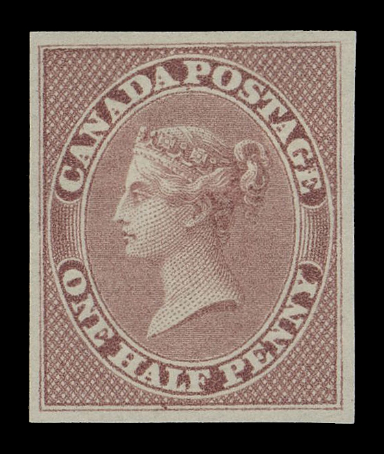 HALF PENNY AND ONE CENT  8,American Bank Note Company trade sample proof, LITHOGRAPHED, printed in garnet red on thin wove paper (0.003" thick) with faint horizontal mesh. An elusive proof printed by the lithographic process, VF