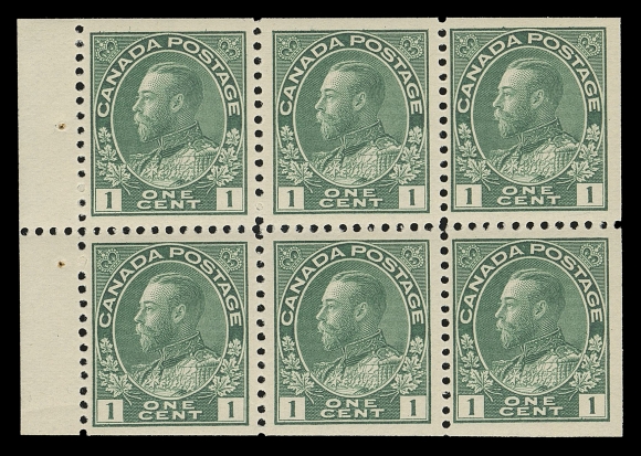 ADMIRAL STAMPS  104aiv shade,A squat printing mint booklet pane in a beautiful and unusual shade, with distinctive horizontal mesh and shorter stamps, brilliant fresh colour with full original gum; an elusive pane, VF NH