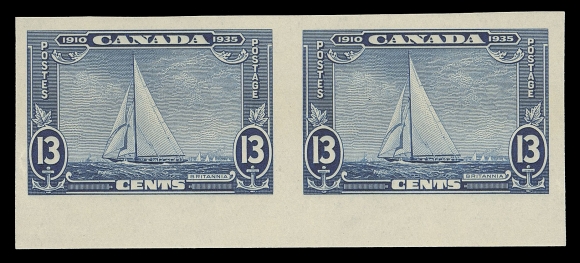 CANADA  216b,Large margined mint imperforate pair in horizontal format, sheet margin at foot, VF NH