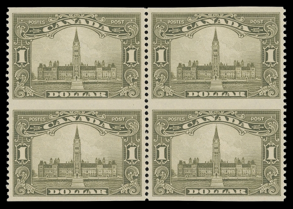 CANADA -  8 KING GEORGE V  149e-159c,An exceptionally fresh and choice mint set of eleven blocks of four imperforate horizontally, unusually bright fresh colour and very well centered, each with faint hinging at top centre, seldom seen set in blocks, VF-XF
