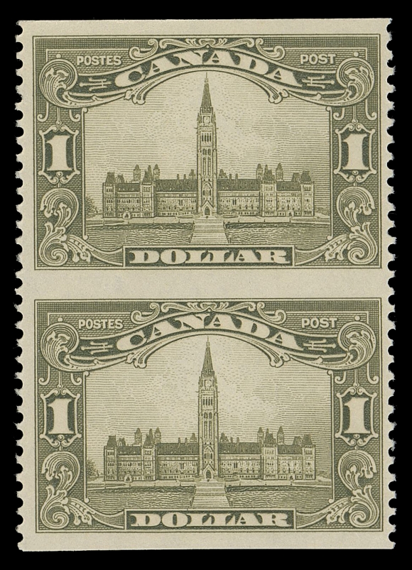 CANADA -  8 KING GEORGE V  149e-159c,A post office fresh set of eleven mint vertical pairs imperforate horizontally, quite well centered with full original gum; a nice set, F-VF LH