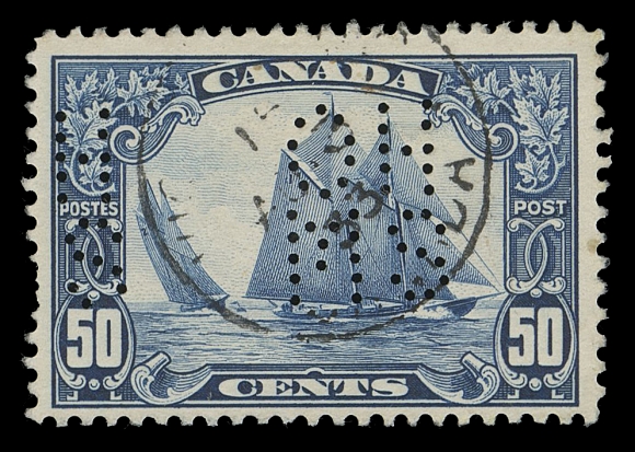 CANADA - 18 OFFICIALS  OA158,A scarce used perforated official (Position A) with light AU 3 33 CDS postmark, shows missing pin in "S" variety, Fine