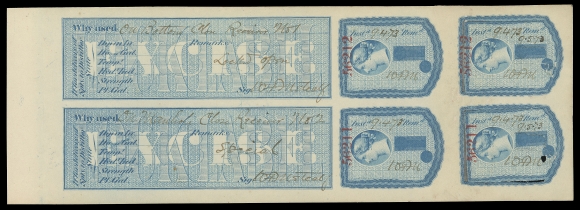 CANADA REVENUES (FEDERAL)  FLS2a,Booklet pane of two in blue on white wove paper, properly used and in an excellent state of preservation, VF