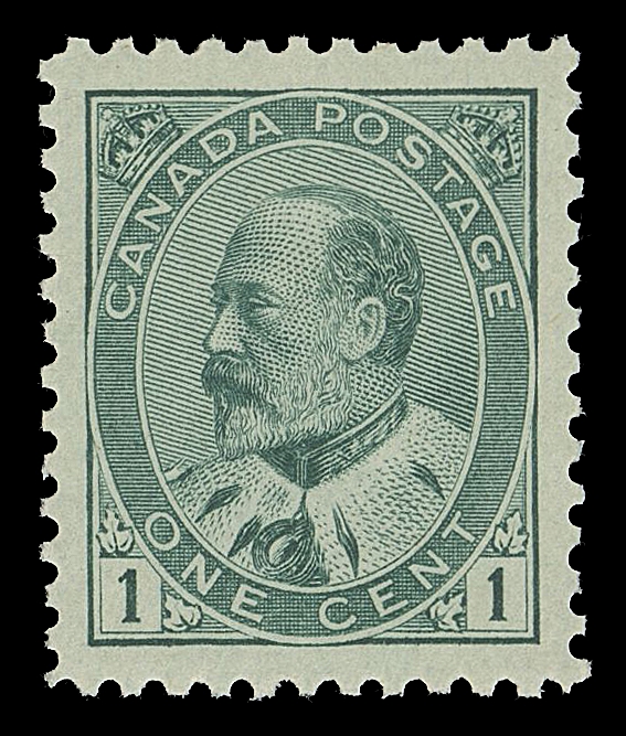 CANADA -  7 KING EDWARD VII  89,An exceptionally well centered mint example with large margins, radiant colour, sharp impression and full immaculate original gum, XF NH GEM