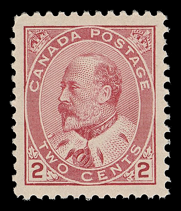 CANADA -  7 KING EDWARD VII  90,A precisely centered mint example, beautiful fresh colour, bright impression and full pristine original gum, XF NH GEM