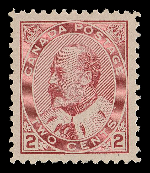 CANADA -  7 KING EDWARD VII  90i,An extremely well centered mint single with large margins, lovely colour on fresh wove paper. A gorgeous stamp, XF NH