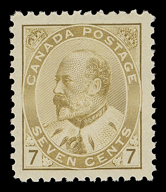 CANADA -  7 KING EDWARD VII  92iii,A remarkable mint single, superior centering with large margins, distinctive late printing shade with brilliant colour and impression on fresh paper, full pristine original gum. A wonderful stamp, VF+ NH