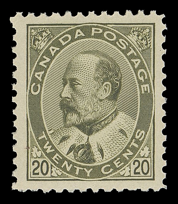 CANADA -  7 KING EDWARD VII  94,A well centered mint example of this challenging stamp, fabulous rich colour on fresh paper and full unblemished original gum. One of the key stamps of the era, VF NH