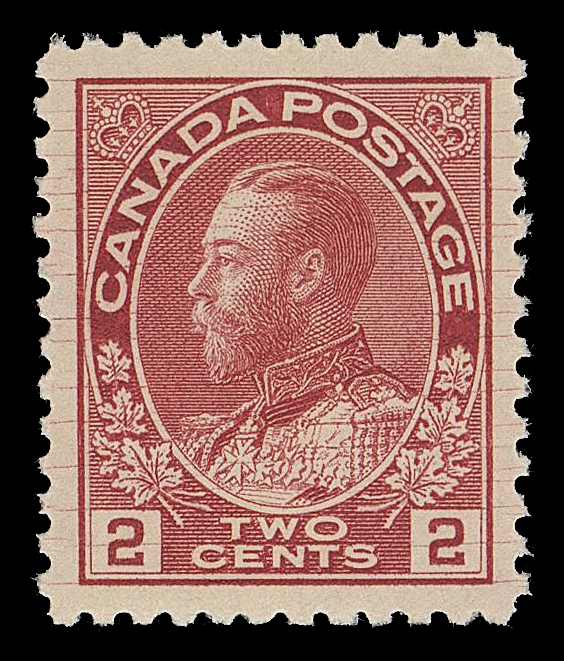 CANADA -  8 KING GEORGE V  106ix,A premium mint example showing prominent "hairlines" in margins as well as throughout the design for dramatic effect, extremely well centered with bright fresh colour and full unblemished original gum, XF NH