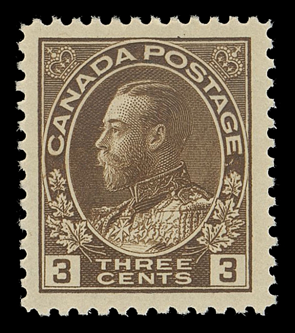 CANADA -  8 KING GEORGE V  108c,A well centered mint example in a darker shade than normally seen on a dry printing, large margins and pristine original gum, VF NH