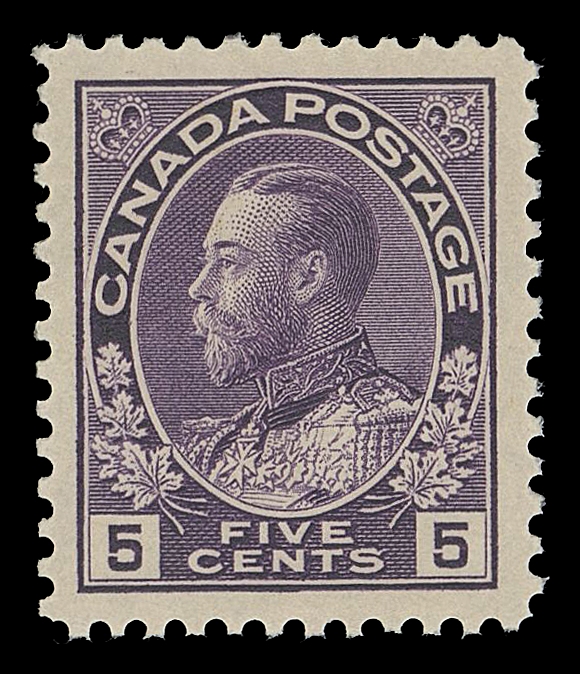 CANADA -  8 KING GEORGE V  112,An exceptional mint single with well-balanced large margins, brilliant fresh colour and full pristine original gum; a remarkable stamp, VF+ NH GEM