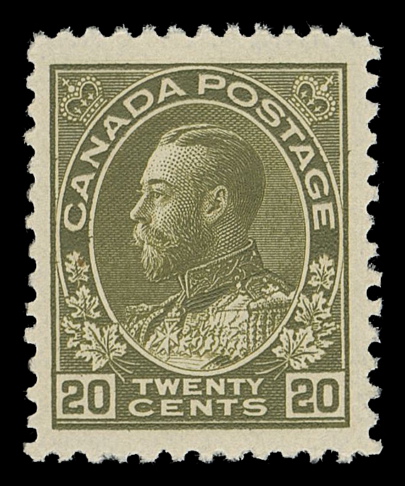 CANADA -  8 KING GEORGE V  119c,An impressive mint single, well centered with remarkably large margins, fabulous colour and strong impression of an early wet printing, VF NH JUMBO