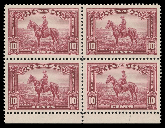 CANADA -  8 KING GEORGE V  223iv,A fresh, well centered mint block showing the "Bird Cage" variety (Plate 1, Upper Left Pane, Position 48) at lower right, VF NH