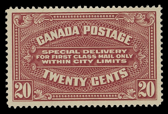 CANADA - 14 SPECIAL DELIVERY  E2, E2a,Well centered mint singles of both printings, brilliant fresh colours, VF NH