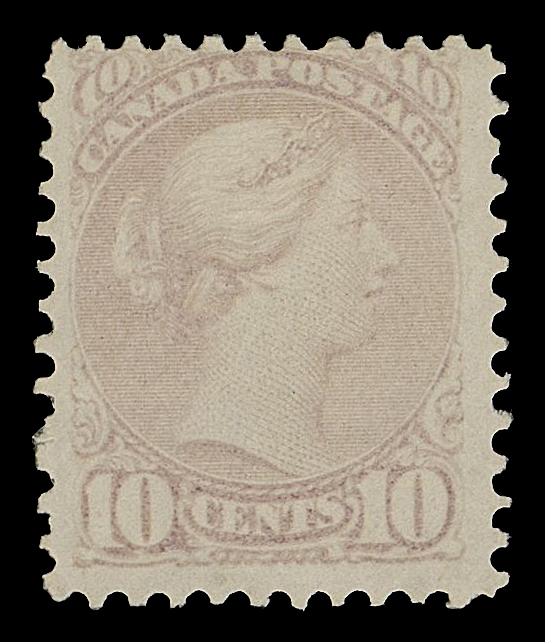 CANADA -  5 SMALL QUEEN  40e,A selected mint example of this challenging stamp, completely sound, typical centering and true pastel-like colour, clear and impression on bright white paper, characteristic dull, streaky original gum. Much nicer than normally encountered, Fine+ OGIn our opinion, this stamp is undercatalogued; mint original gum examples deserve a substantial premium.