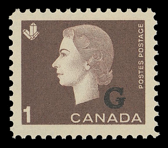 CANADA - 18 OFFICIALS  O46a,An elusive mint example of the DOUBLE PRINTED "G" overprint - two clear impressions close together; small light pencil notation  "76" by Kasimir Bileski denoting plate position from the unique  part sheet of 80, VF NH; 1995 Greene Foundation cert.