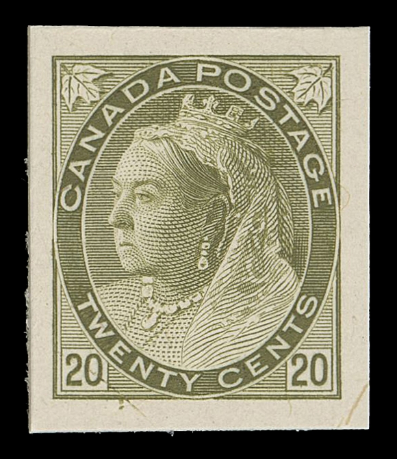 CANADA -  6 1897-1902 VICTORIAN ISSUES  74-84,The complete set of ten plate proofs in issued colours on card mounted india paper (2c purple does not exist), ample to very large margins, VF