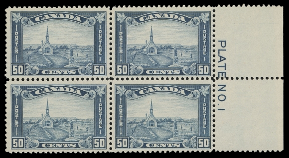 CANADA -  8 KING GEORGE V  176,Right centre mint Plate 1 block (imprint 3mm from stamps), post office fresh with pristine original gum, F-VF NH