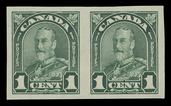 CANADA -  8 KING GEORGE V  163d,Large margined mint imperforate pair, scarce, VF H