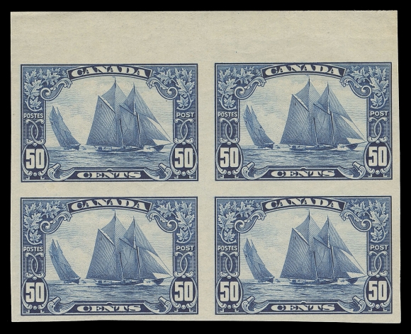 CANADA -  8 KING GEORGE V  149b-159a,The set of eleven complete in mint imperforate blocks, moderately disturbed OG, mainly with sheet marginal, the 20c with portion of Plate 2 imprint; 1c with oxidized colour as often seen, otherwise fresh and VF (Unitrade cat. $6,950)