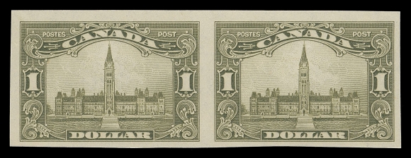 CANADA -  8 KING GEORGE V  149b-159a,The complete set of eleven mint imperforate pairs, all in horizontal format, sheet margin on one side on lower values; 5c LH in margin only shows Plate 2 imprint. All with bright fresh colours, VF NH