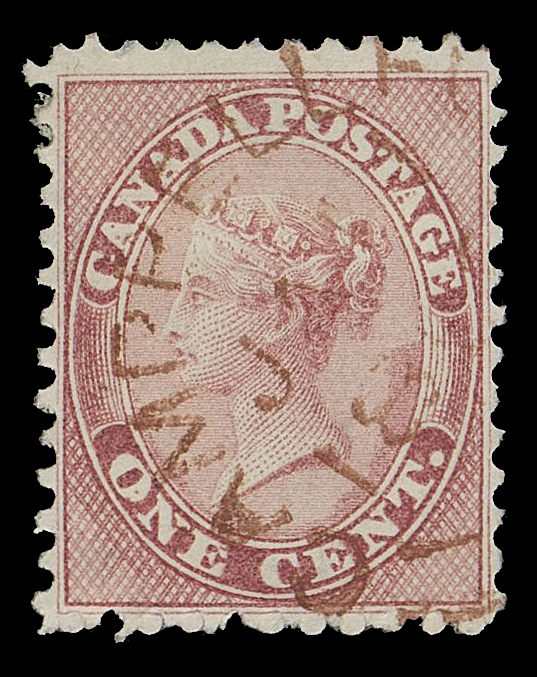 CANADA -  3 CENTS  14viii,A well centered used single with clear, centrally struck Campbellford double arc dispatch datestamp IN RED, VF
