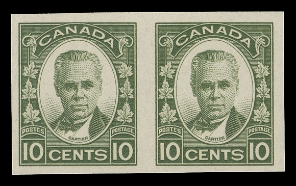 CANADA -  8 KING GEORGE V  190a,A post office fresh mint imperforate pair with radiant colour and full immaculate original gum; very scarce in such premium quality, XF NH