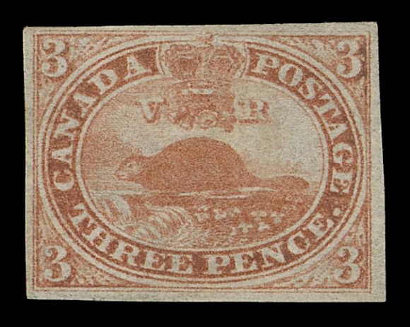 CANADA -  2 PENCE  4d,An attractive mint single with bright fresh colour, well clear to large margins, area of disturbance from previous hinge removal, F-VF OG