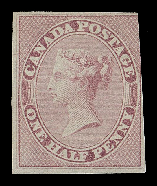 CANADA -  2 PENCE  8a,A tremendously difficult unused classic stamp, in at upper right to large margins, devoid of the myriad paper faults and flaws so prevalent on this fragile paper; only a miniscule number of unused examples exists, Fine; 1963 BPA cert.