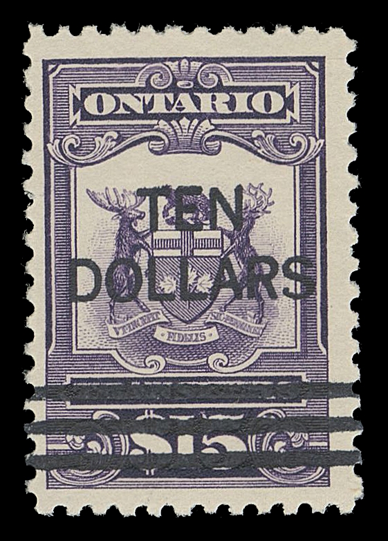 CANADA REVENUES (PROVINCIAL)  OST40,A nice mint example of this very seldom seen two-line surcharge stamp, F-VF NH