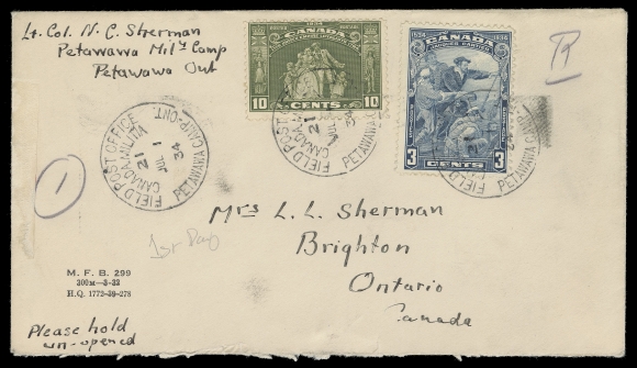 CANADA -  8 KING GEORGE V  Combination FDC, 23 different cities / towns, plus additional 22 with range of cachets, cancels; displayed on album pages, ex Melvin Baron, attractive and generally VF (Unitrade 208, 209)
