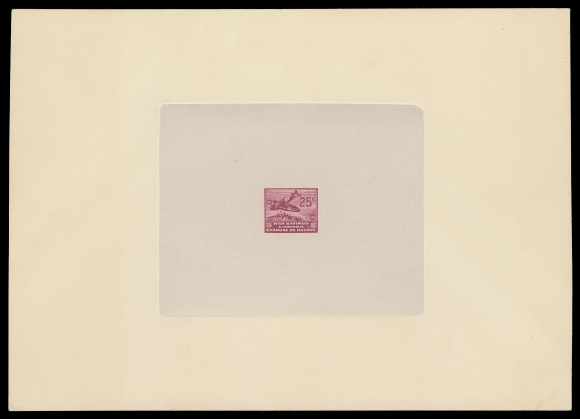 CANADA REVENUES (FEDERAL)  FWS6,Large Die Proof in immaculate condition, printed in rose carmine, issued colour on india paper 102 x 82mm, sunk on large card 217 x 154mm; the unhardened die without die number. Superb in all respects, very scarce and appealing, XF