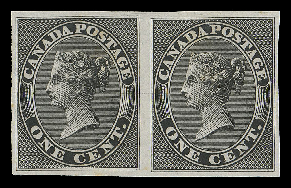 HALF PENNY AND ONE CENT  14TCi,Trial colour plate proof pair in black on india paper, deep rich colour and sharp impression, not often seen in a pair, VF